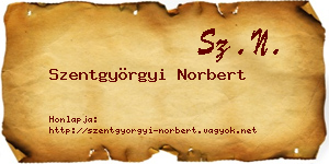 Szentgyörgyi Norbert névjegykártya