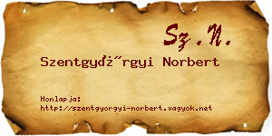 Szentgyörgyi Norbert névjegykártya