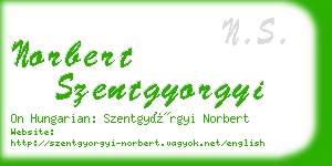 norbert szentgyorgyi business card